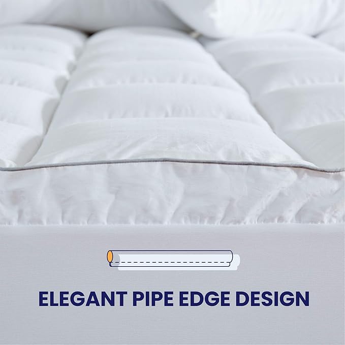 SLEEP ZONE Cotton Mattress Pad California King, Super Soft Pillow Top Mattress - Image 5