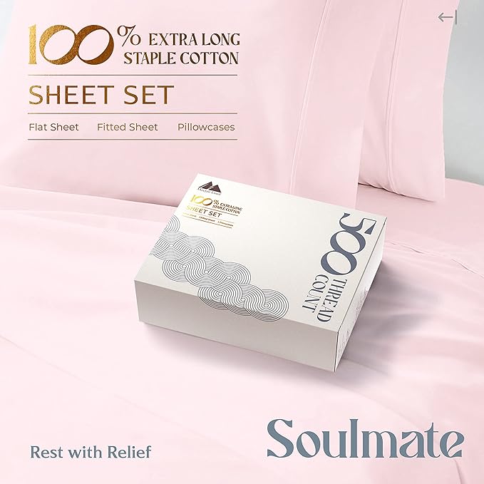 Mayfair Linen 500 Thread Count Twin XL Cotton Sheets - Image 3