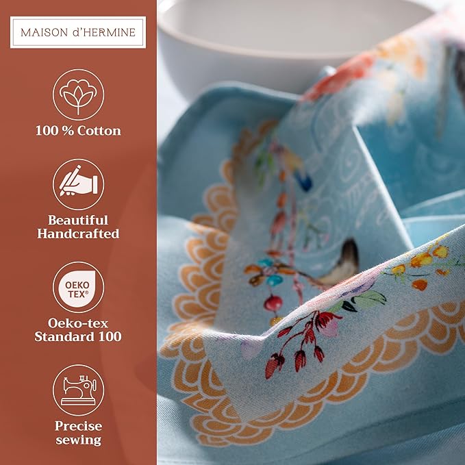 Maison d' Hermine Cloth Napkins Set of 4 100% Cotton Everyday Reusable Square - Image 2
