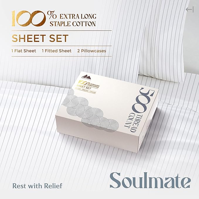 Mayfair Linen 100% Cotton Printed Bed Sheets Twin Size Set - Image 4