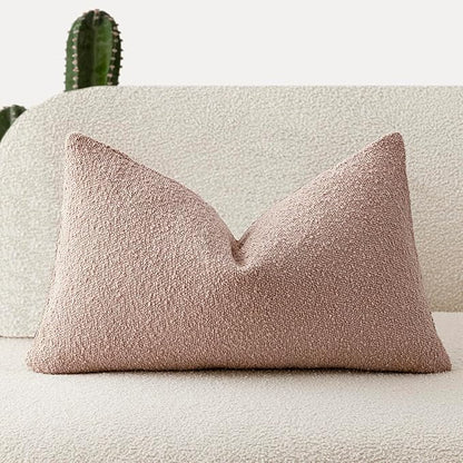 Foindtower Decorative Textured Boucle Throw Pillow Covers Accent Solid Lumbar by Foindtower