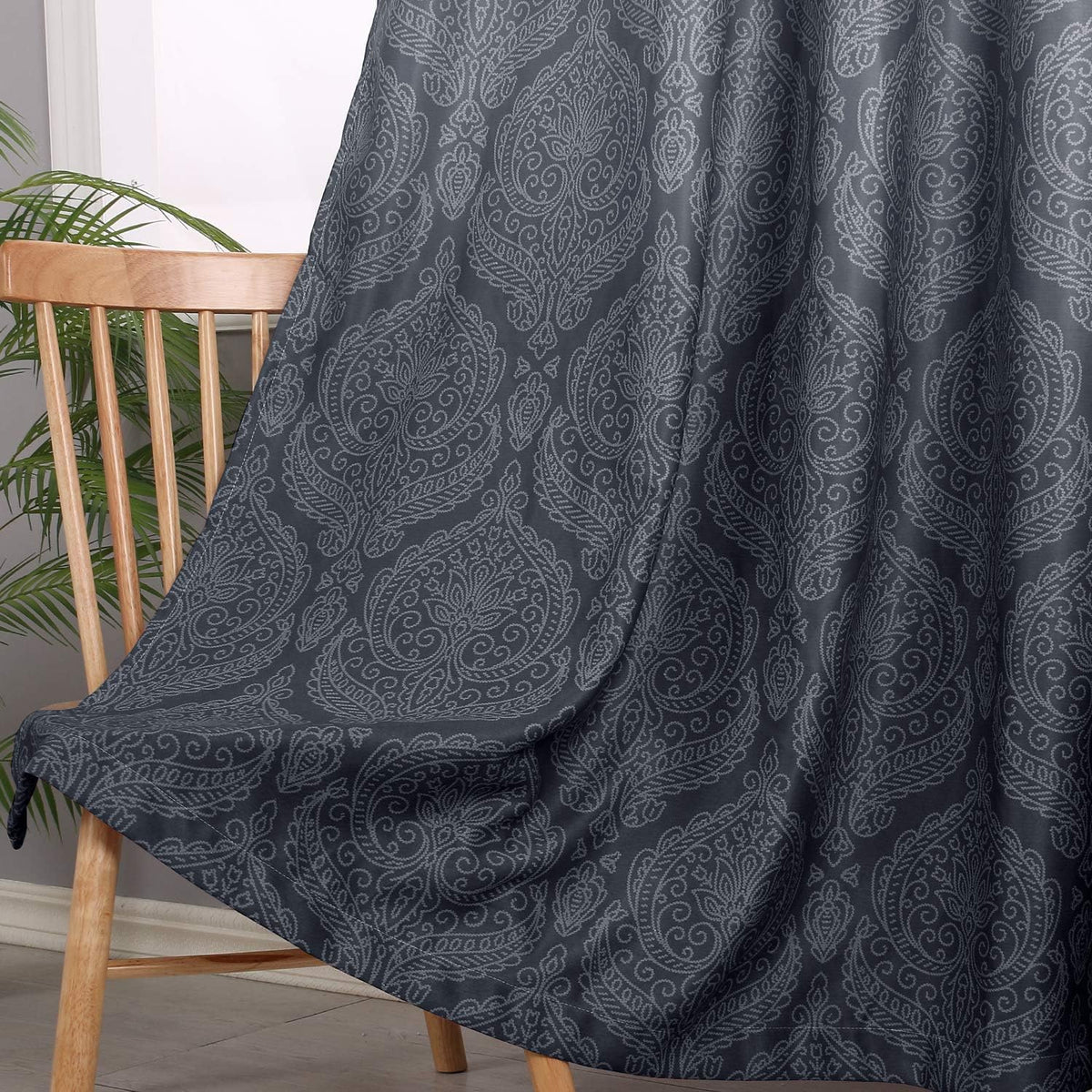 dwcn ombre blackout curtains for bedroom 52 x, close-up detail