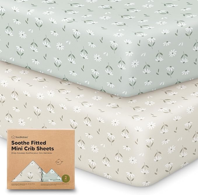 2-Pack Mini Crib Sheets Fitted by KeaBabies