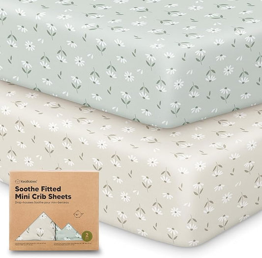2-Pack Mini Crib Sheets Fitted by KeaBabies