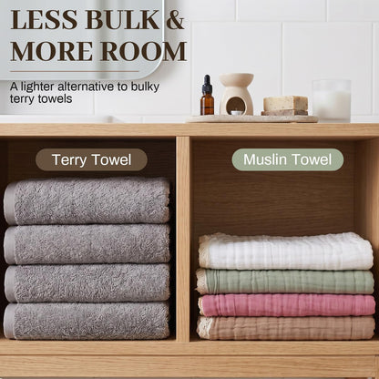 lightweight cotton bath towels, 2 pack quick dry, front angle view