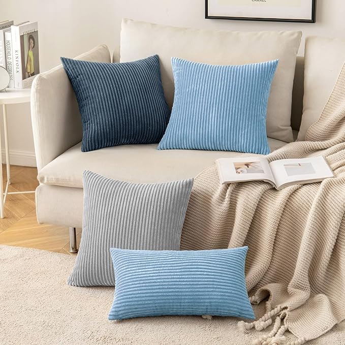 MIULEE Winter Pack of 2 Corduroy Pillow Covers Soft Soild Cushion Cases - Image 7