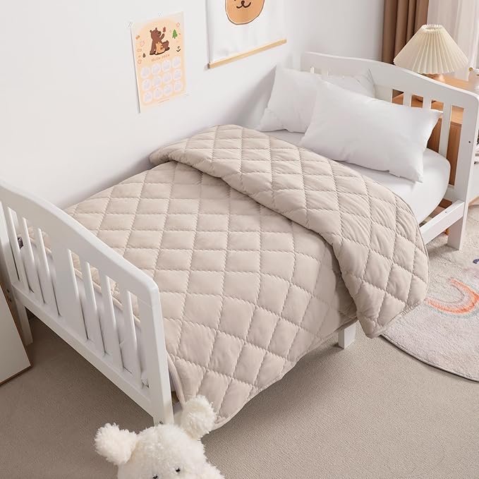 NTBAY Down Alternative Oversized Toddler Comforter, Super Soft and Warm Solid - Image 3