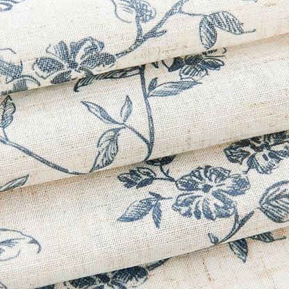 jinchan Floral Kitchen Curtains 45 Inch Linen Tier Curtains Farmhouse Cafe Half - Image 5