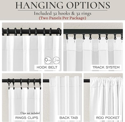 100% Blackout Elegant Curtains 95 Inch 2 Panel Set - Image 4