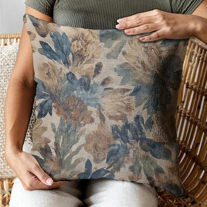 Bohemian Pillow Covers | Vintage Floral & Carpet Design | Double Sided Blue - Image 5