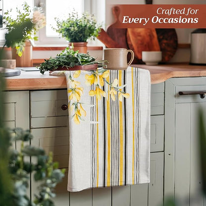 Maison d' Hermine Kitchen Towels Set of 3 100% Cotton 27.50" x 20" Reusable - Image 7