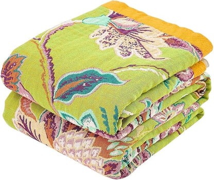 Fall Throw Blanket, 100% Cotton Soft Rustic Boho Throw Blanket by XIBLC