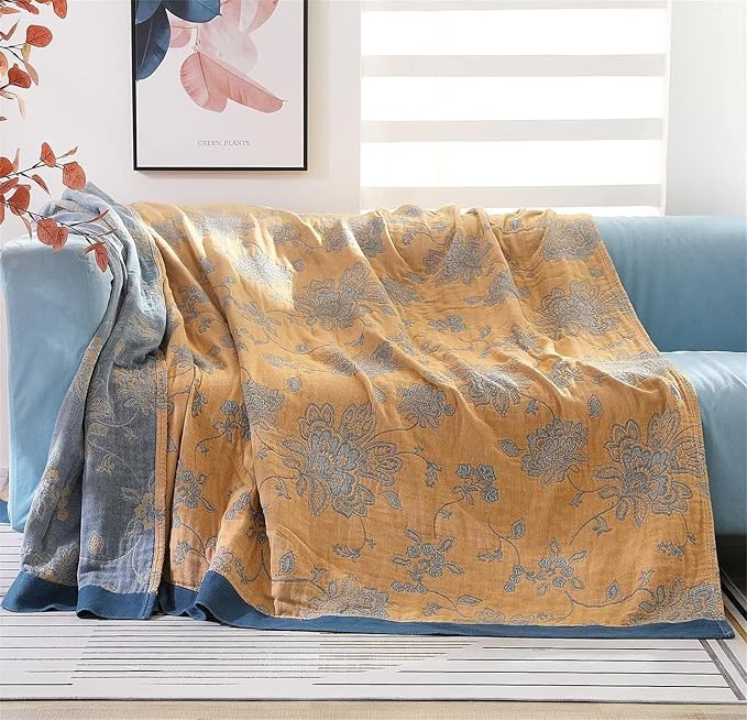 MSGKV Boho Throw Blanket Fall Blanket 100% Cotton Boho Couch Cover, Versatile - Image 2