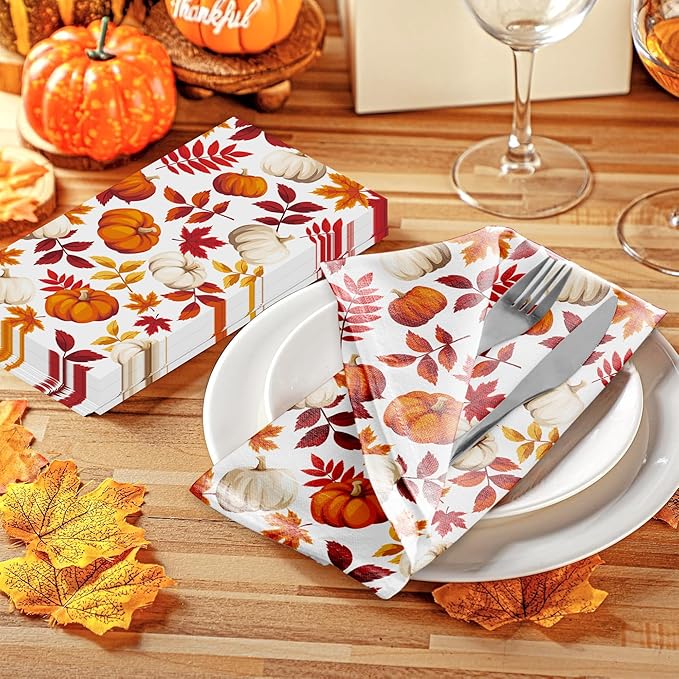 100 Pack Fall Thanksgiving Paper Napkins - Image 3