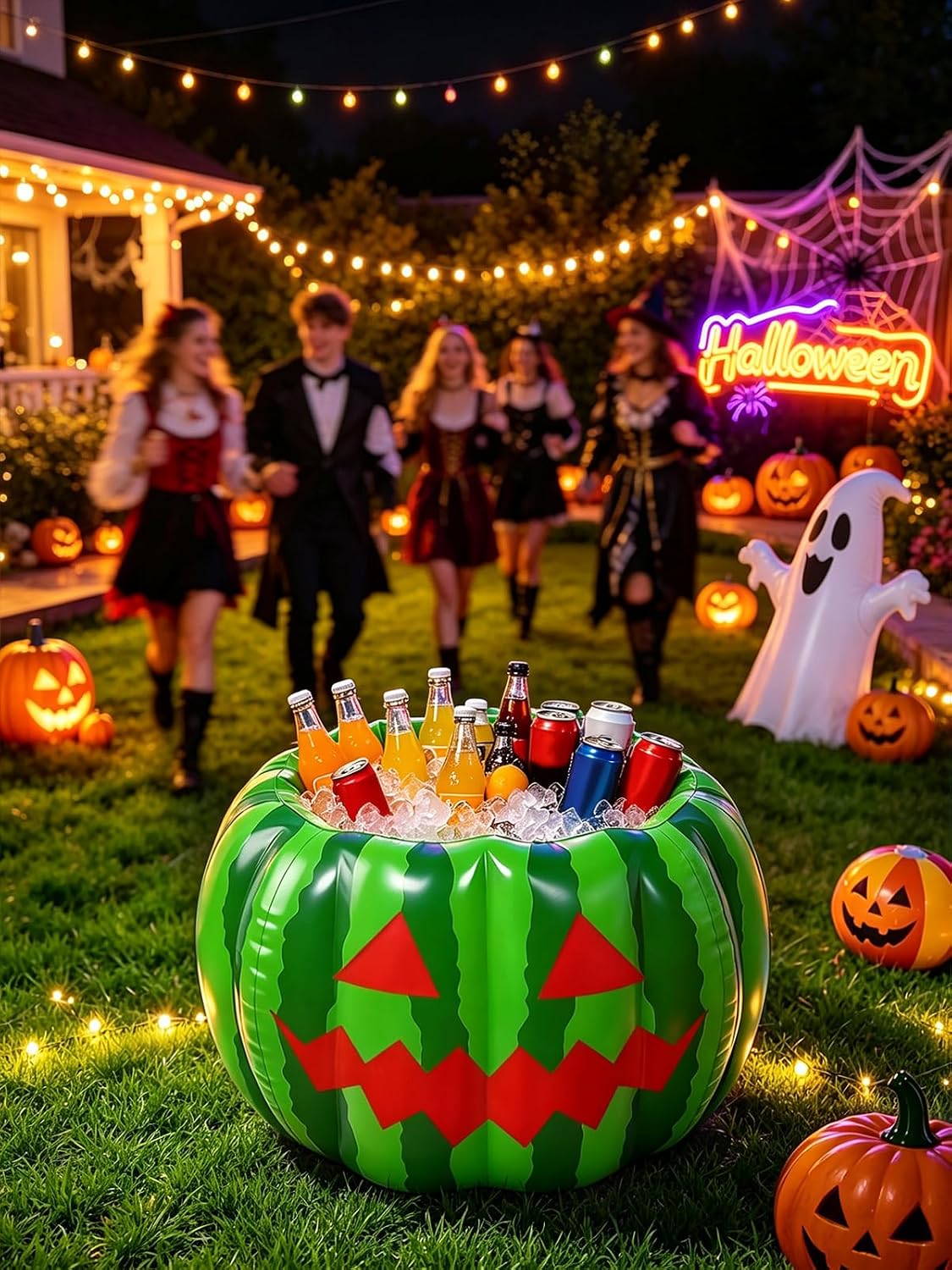 Cosweet Halloween Watermelon Ice Bucket for Party Supplies Drinks, 30"x20"
