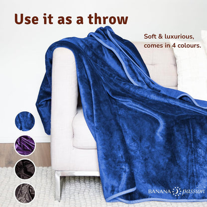 velvety waterproof blanket for bed, queen jodhpur blue, view 9