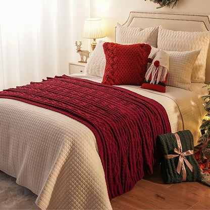 Battilo Christmas Dark Red Throw Blanket - Image 7