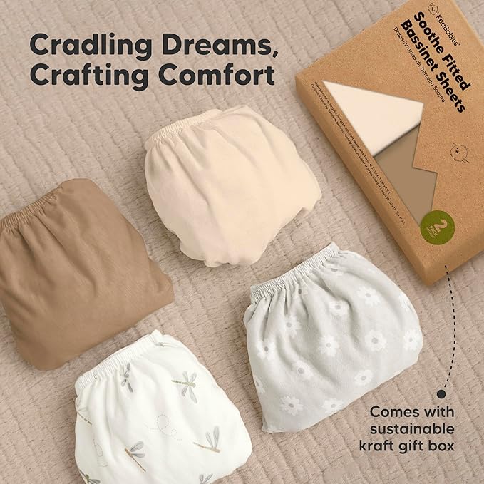 2-Pack Organic Bassinet Sheets for Girls, Boys - Image 9