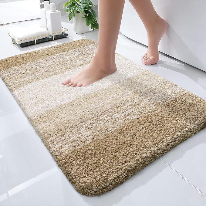 OLANLY Bathroom Rugs Mat 24x16, Extra Soft Absorbent Microfiber Bath Rugs by OLANLY