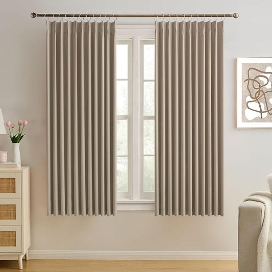KEQIAOSUOCAI Pleated Blackout Curtain Drapes by KEQIAOSUOCAI