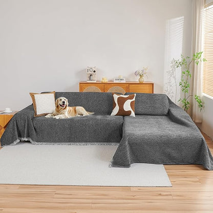 MYSKY HOME Couch Cover for Sectional Sofa, 2 Pieces Couch Covers for L Shape by MYSKYHOME