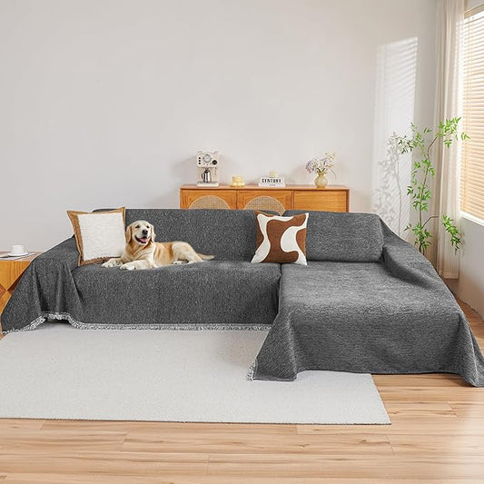MYSKY HOME Couch Cover for Sectional Sofa, 2 Pieces Couch Covers for L Shape by MYSKYHOME
