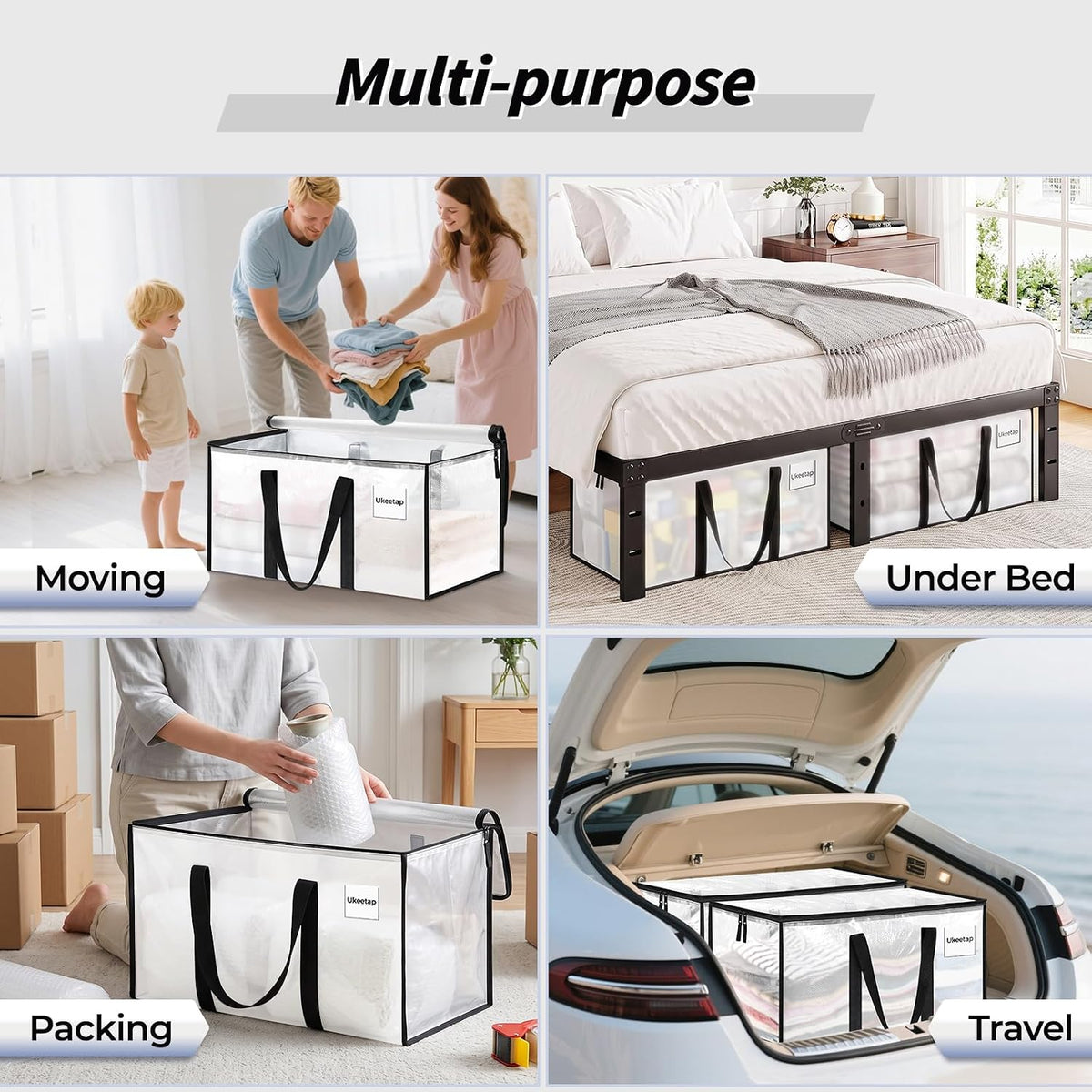 ukeetap 8 pack extra large clothes storage bins, package contents