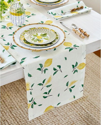 Solino Home Lemon Print Table Runner 60 inch - Image 2