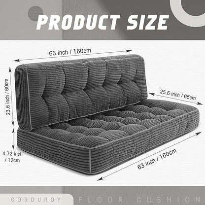 63 Inch Folding Sofa Bed Convertible Chair, 2-in-1 Convertible Boneless Sofa - Image 3