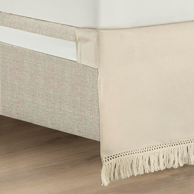 Lush Decor Boho Fringe 15-Inch Tailored Drop Easy Fit Bedskirt - Image 4