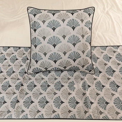 The HomeCentric King Queen Twin Blue & Grey Designer King 90"x18" Bed Runner - Image 4