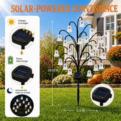 Outdoor Halloween Decorations, Solar Ghost Stake Lights for Yard