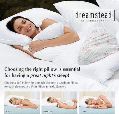 Cuddledown Dreamstead 600 Fill Power Pillow | European White Down | 100% Cotton - Image 4