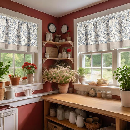 jinchan Linen Valance Kitchen Curtain - Image 3