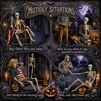 Abakuku 2 Pack 36" Halloween Skeleton Decorations,Human Bones for Halloween Party with Movable Joints,for Haunted Houses, Front Lawn, Graveyard Props