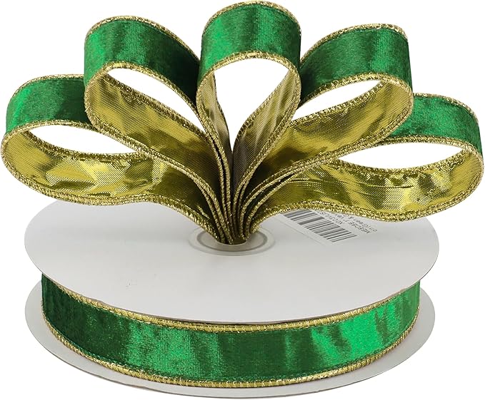 MEEDEE Crushed Green Velvet Ribbon - Image 8