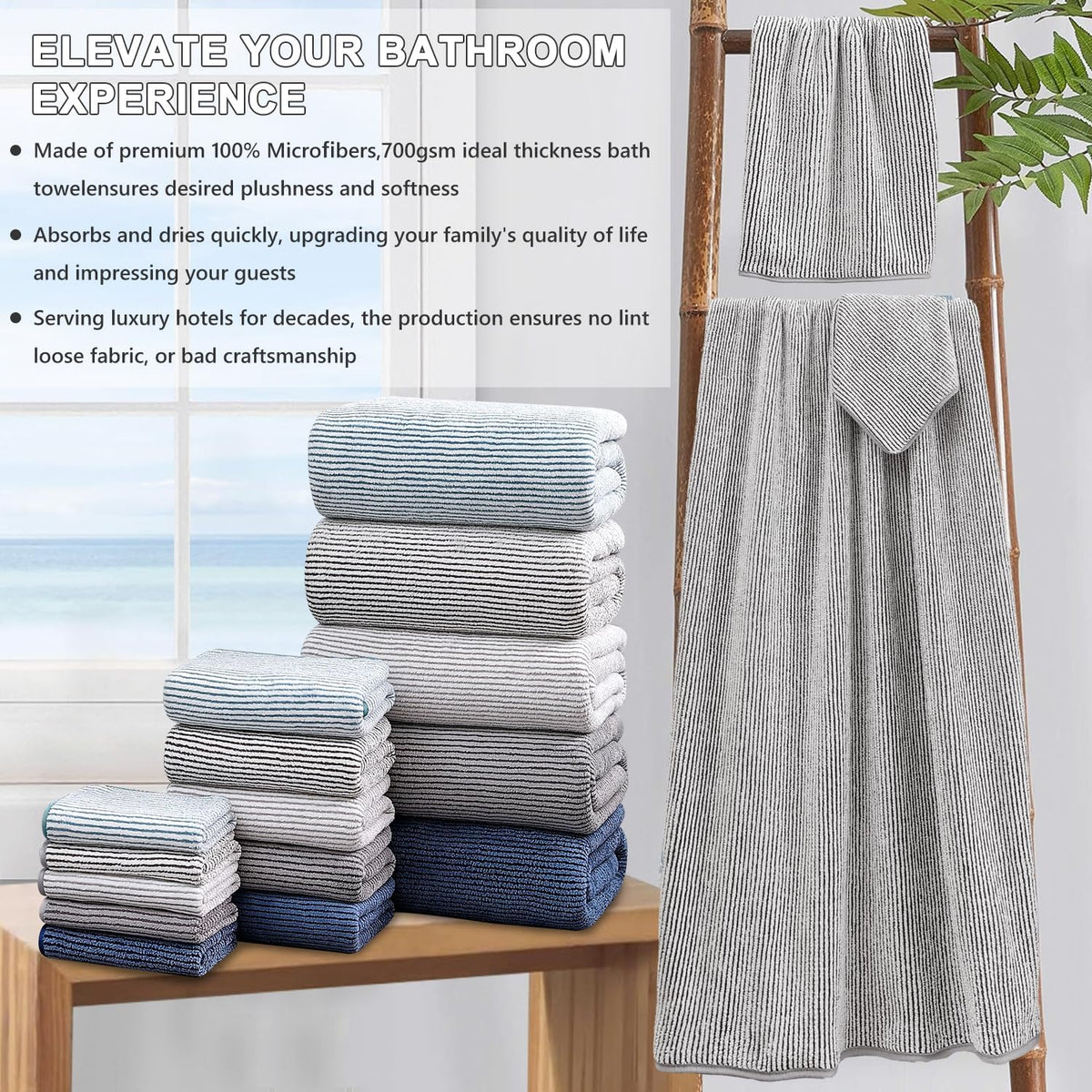 4 piece bath towel set 35"x70"oversized bath towel, package contents