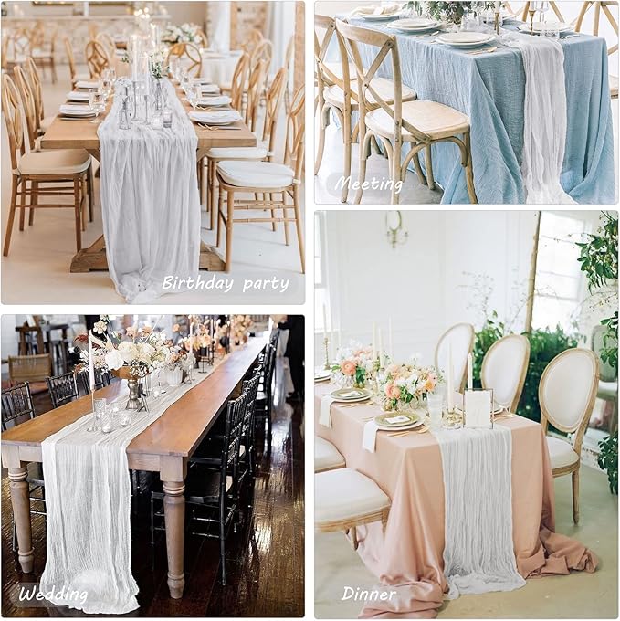 12 Pack 10Ft Cheesecloth Table Runner 35x120 Inch Boho Gauze Table Runner - Image 6