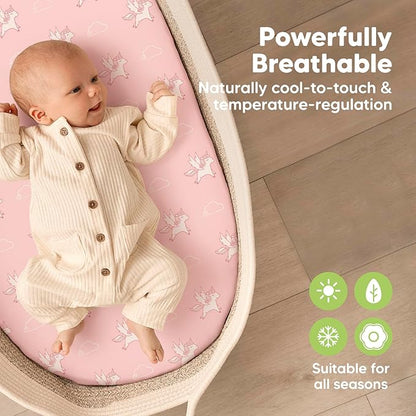 2-Pack Baby Bassinet Sheets Girl, Boy - Image 4