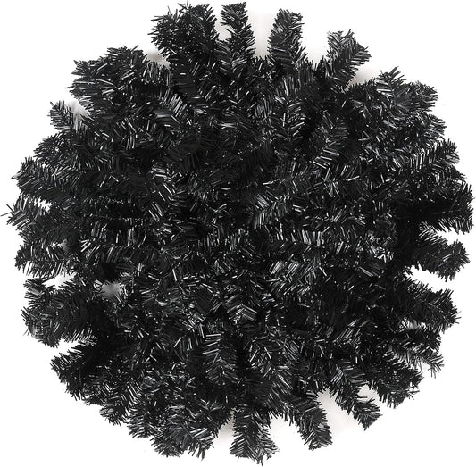 2 Pack 9 FT Black Colorado Spruce Artificial Christmas Halloween Garland Decoration Artificial Garland for Table Mantle Wall Door Outdoor Indoor Decor (10" x 9', Black)