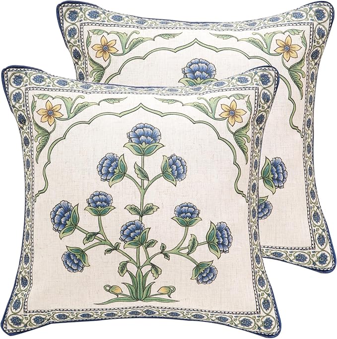 patdrea Designer Throw Pillow Covers Set of 2, Decorative Square Pillowcases by Welcometopatdrea