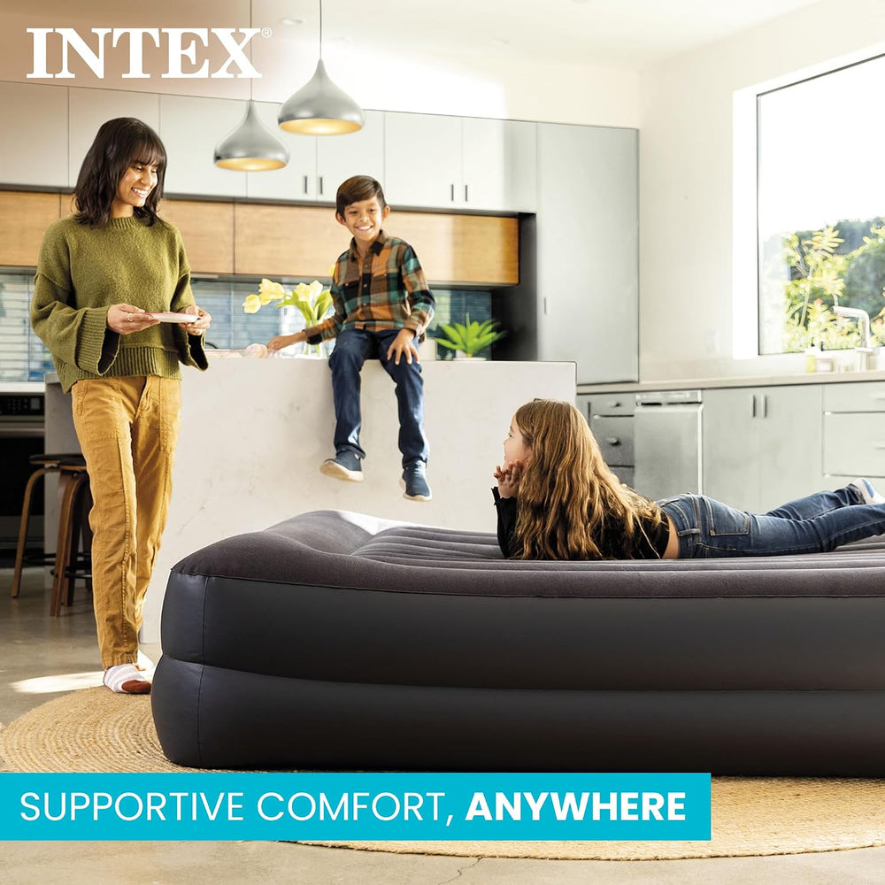 Intex 64123ED Dura-Beam Plus Pillow Rest Air Mattress: Fiber-Tech – Queen Siz...