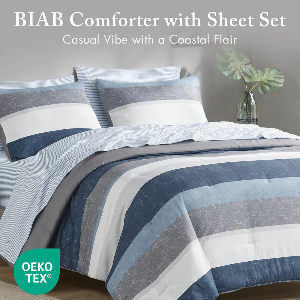 Madison Park Essentials Jaxon Bed in a Bag Comforter Set with Sheet, Printed ...