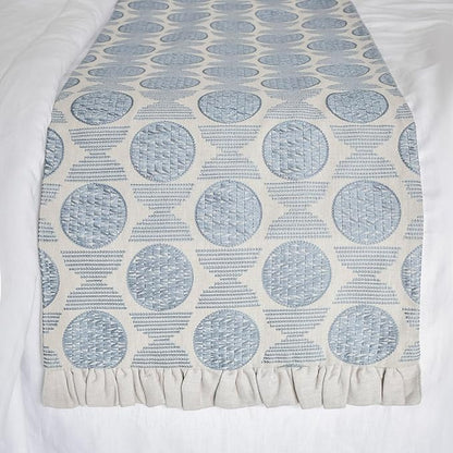 The HomeCentric King/Queen/Twin Blue Decorative Bed Runner Queen 74"x18" Bed - Image 4