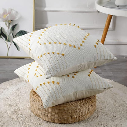 PANOD Set of 2 Boho Tufted Throw Pillow Covers - Image 2
