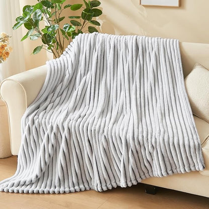 NEWCOSPLAY Super Soft Twin Blanket Black and White Premium Silky Flannel Fleece - Image 3