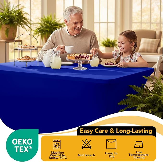 6-Pack Premium Royal Blue Spandex Tablecloths - Image 7