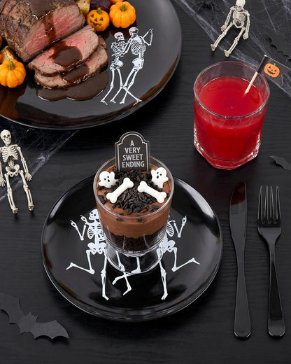 Hioasis 125 Pcs Halloween Plates for Party