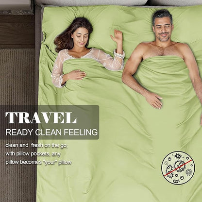 Sleeping Bag Liner, Travel Sheet & Adult Sleep Sack, Camping Sheets Travel - Image 4