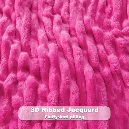 NEWCOSPLAY Super Soft Queen Blanket Hot Pink Premium Silky Flannel Fleece 3D - Image 5